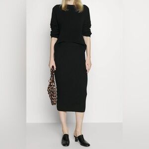 Michael Michael Kors Rib Knit Sweater Midi Pencil Skirt Size Large
